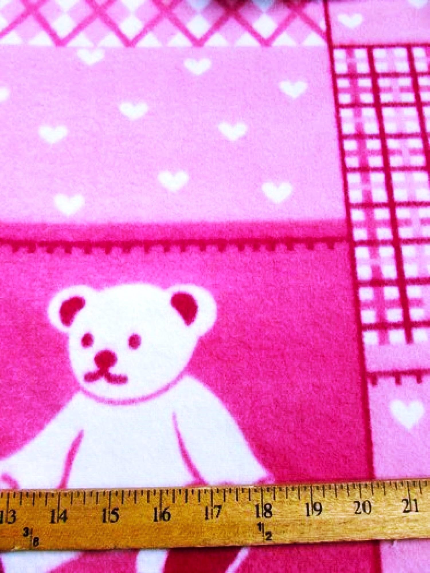 Teddy Bear Fuchsia Blocks Anti Pill Animal Theme Fleece Fabric, 60" Inches Wide - Sold By The Yard (FB) - Image 4