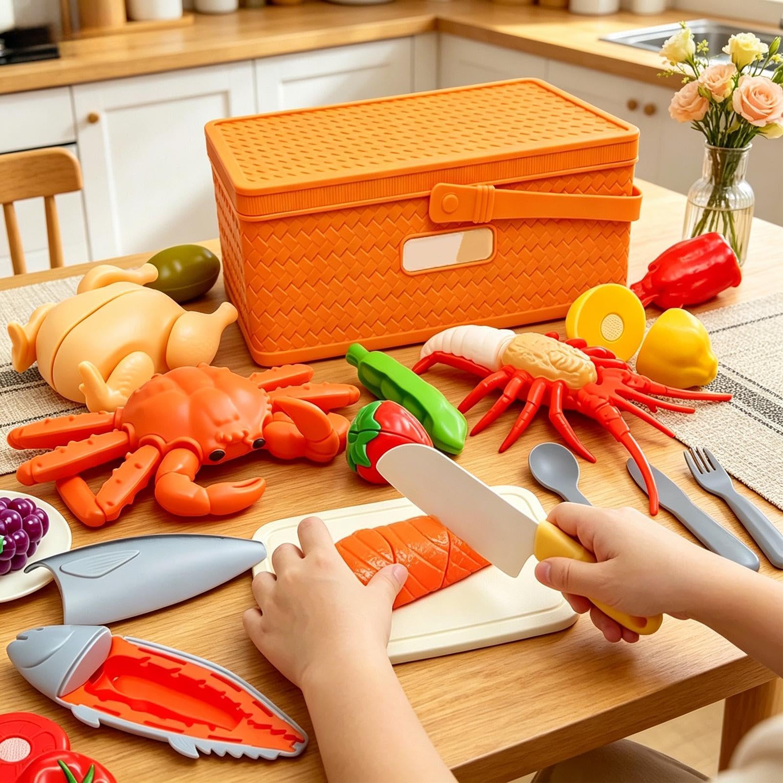 Accesorios de Cocina de Juguete Infantiles Alimentos de Juguete Realistas y | Alimentos de Juguete para Niños para Actividades Casa Preescolar Guardería 3 a 5 Años