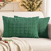 Vista 14 de MIULEE - Juego de 2 fundas decorativas de pana suave para cojín; diseño a rayas estilo bohemio, moderno, rural; decoración p/el hogar, sala de Verde