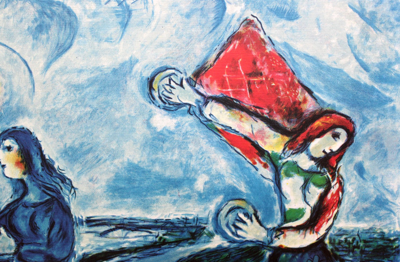 マルクシャガール 恋人たちの夢 リトグラフ 62cm x 80cm Amazon.co.jp