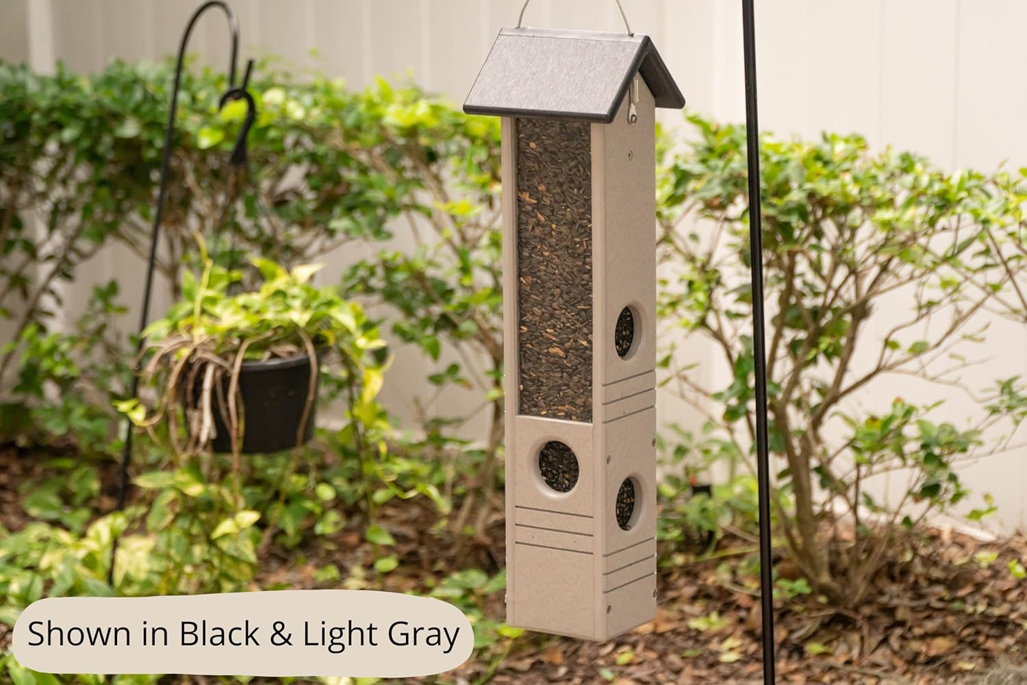 DutchCrafters Plastic Poly Ultimate Black Oil Sunflower Seed Bird Feeder, Outdoor Hopper Bird Feeder for Wild Birds - Amish Made in America (Turf Green & Bright Cedar)