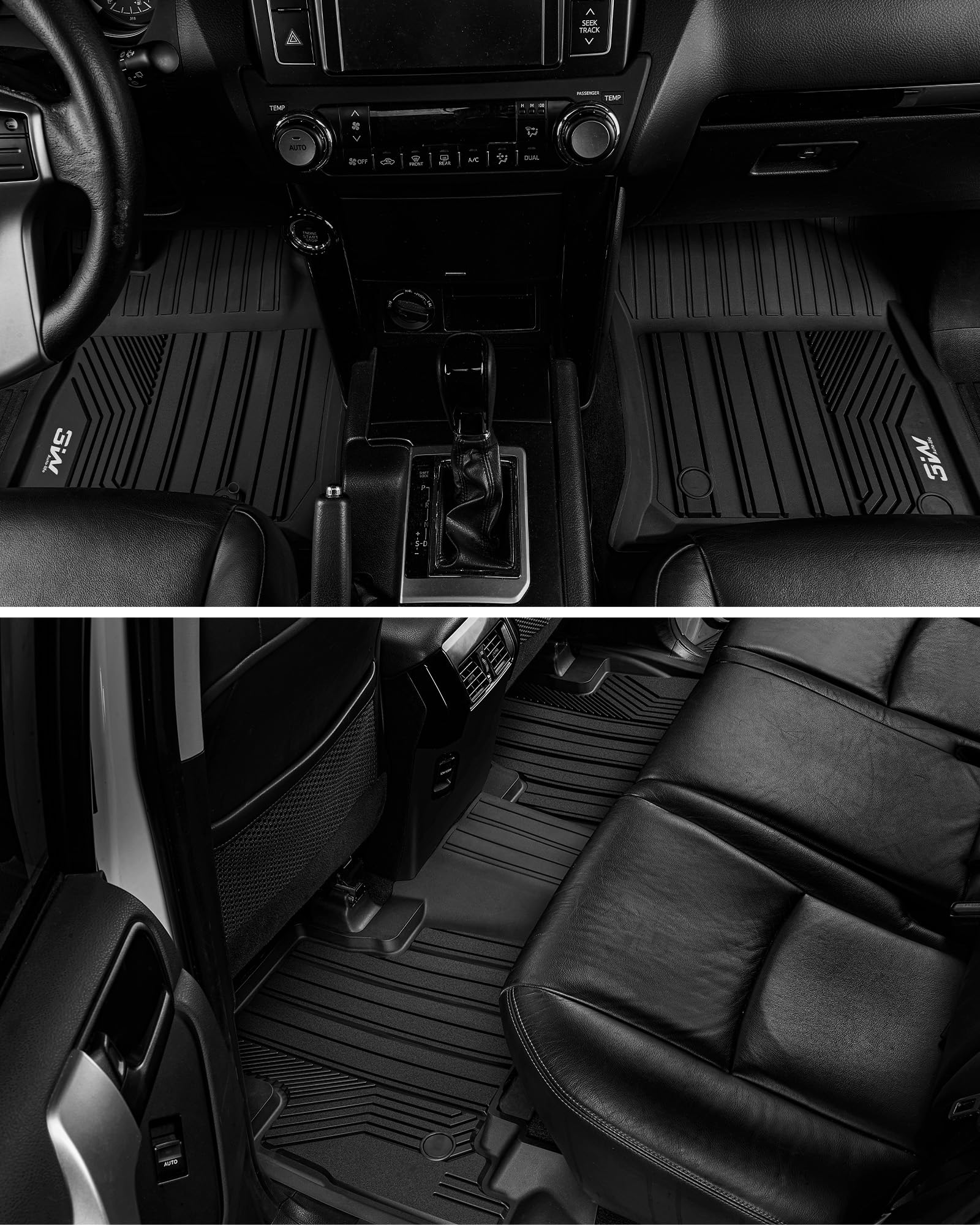 3W Floor Mats for Lexus GX460 2014-2023 only for 7 seat TPE All Weather Custom Fit Floor Liner — view 9