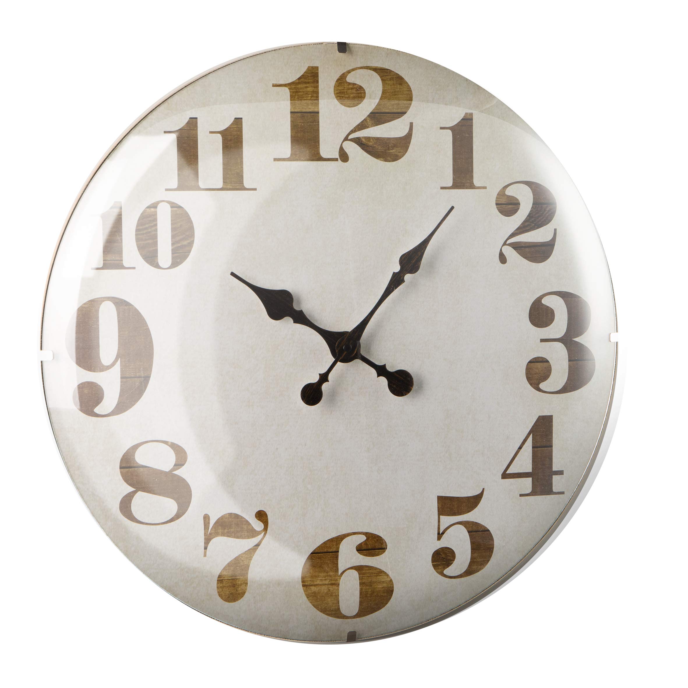 Horloge murale silencieuse Baroni Home en bois 51 cm pour éliminer le tic-tac du salon