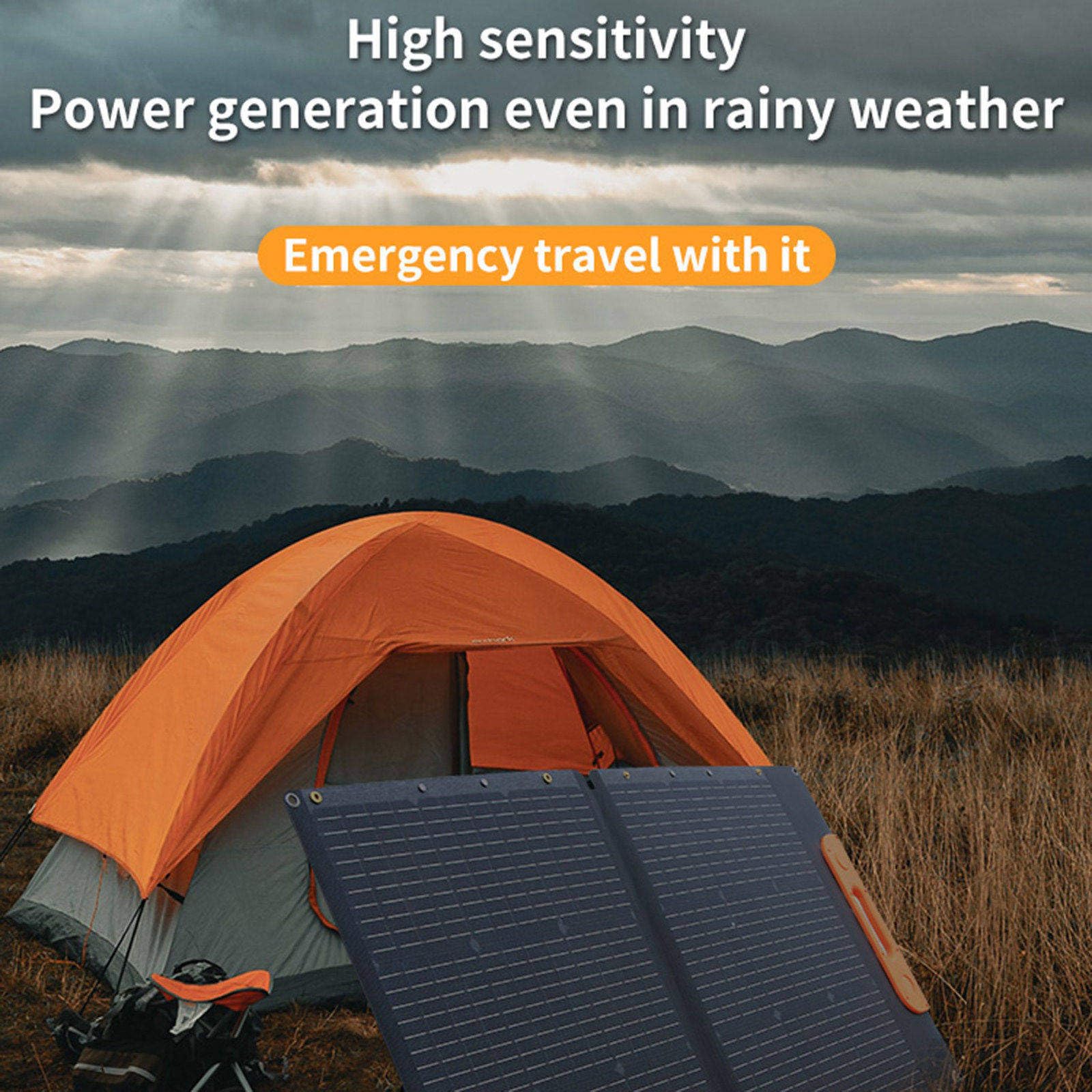 Sac solaire pliable 120 W, panneau solaire portable extérieur, pour chargement de batterie 19,44 V, caravane, camping-car, bateau, camping-car, interface de liaison photovoltaïque Mc4