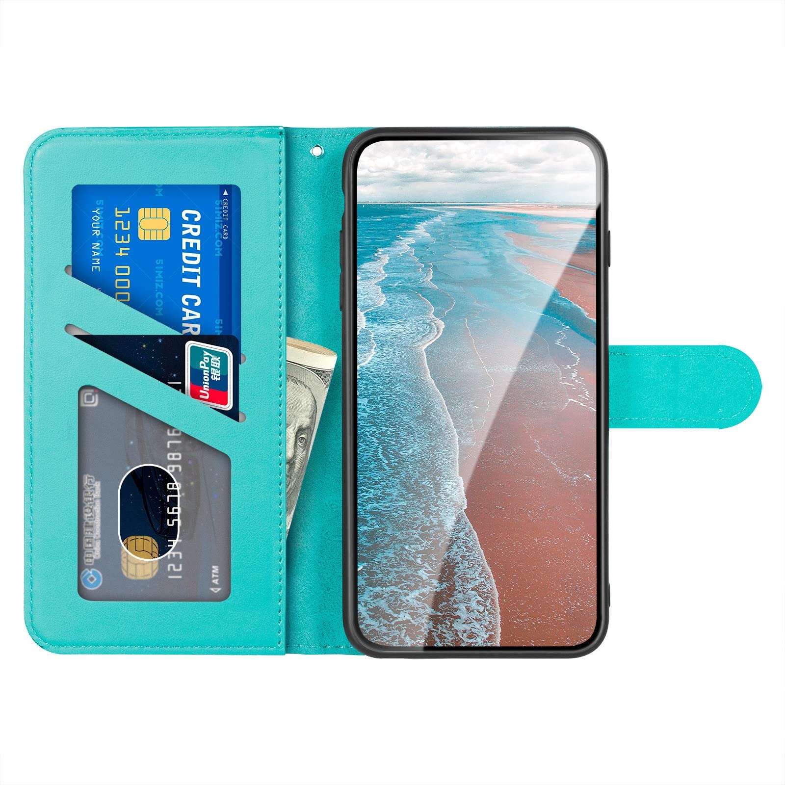 Etui do Samsung Galaxy S22/S22 Plus/S22 Ultra, wytłaczany jeleń skóra PU, portfel etui z przegródkami na karty podpórka, magnetyczne etui na telefon z klapką, zielony, S22 Ultra 6,8"