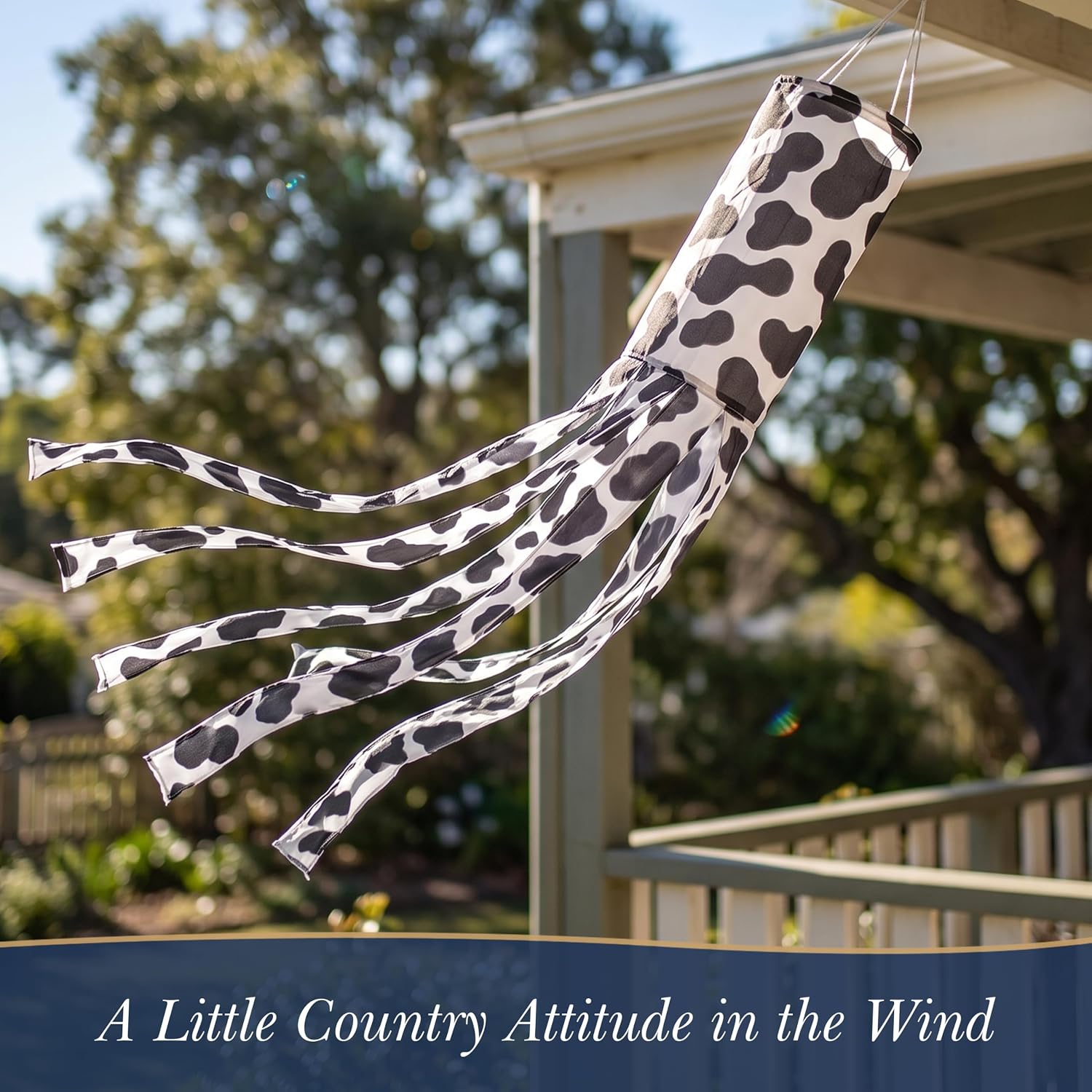 Madrona Brands Farm Cow Windsock | Durable Outdoor Wind Decor | Porch, Patio, Yard | 48 Inch