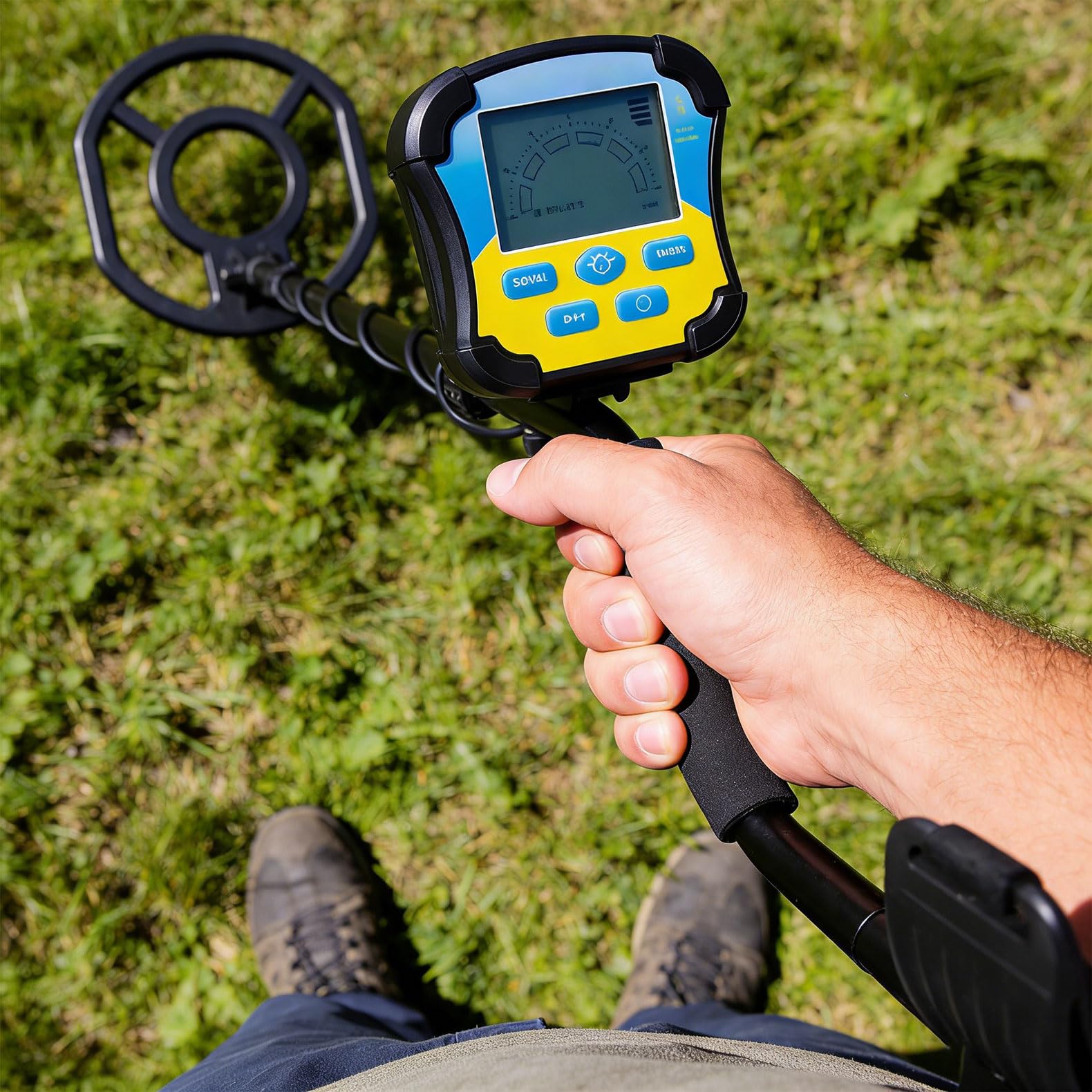 Metal detector con indicazione della profondità delle bobine di ricerca da 10 pollici e più avvisi sonori per un rilevamento accurato Metal Detector con display LCD