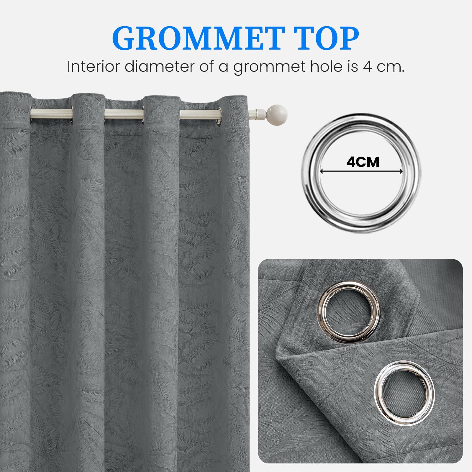 Ystyle Tende Oscuranti per Interni 2 Pezzi, 140x245 CM, Grigio | Tende con Anelli Velluto Moderne, Tenda Termica Isolante Freddo e Caldo, Curtains Ideali per Camera da Letto e Soggiorno