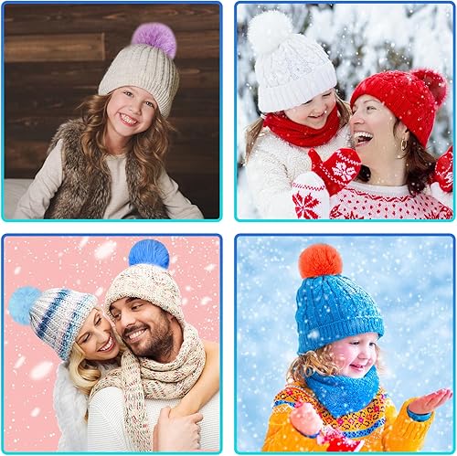 Miniatura 6 de BQTQ 20 pompones de piel sintética de conejo con lazo elástico, pompón esponjoso para sombreros, zapatos, bufandas, guantes, bolsas, accesorios (10