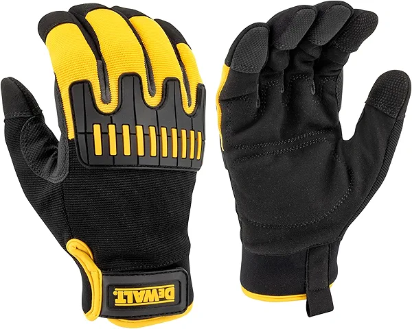 DEWALT DPG758 Unisex Heavy-Duty 100g Thinsulate Lined Cold Weather Impact Glove with Padded Palm, TPR and Touchscreen - Yellow/Black - Size Medium
