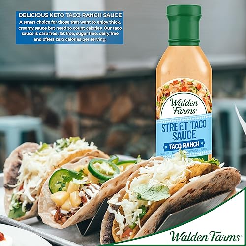 Miniatura 8 de Walden Farms Street Taco Sauce Taco Ranch - Sin calorías, sin gluten, bajo en carbohidratos, apto para dieta cetogénica, sin azúcar, sabor picante