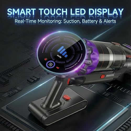 Miniatura 4 de Aspiradora inalámbrica, 550 W, 48 kPa, 60 minutos de tiempo de funcionamiento, aspiradora para el hogar, aspiradora de palo con pantalla