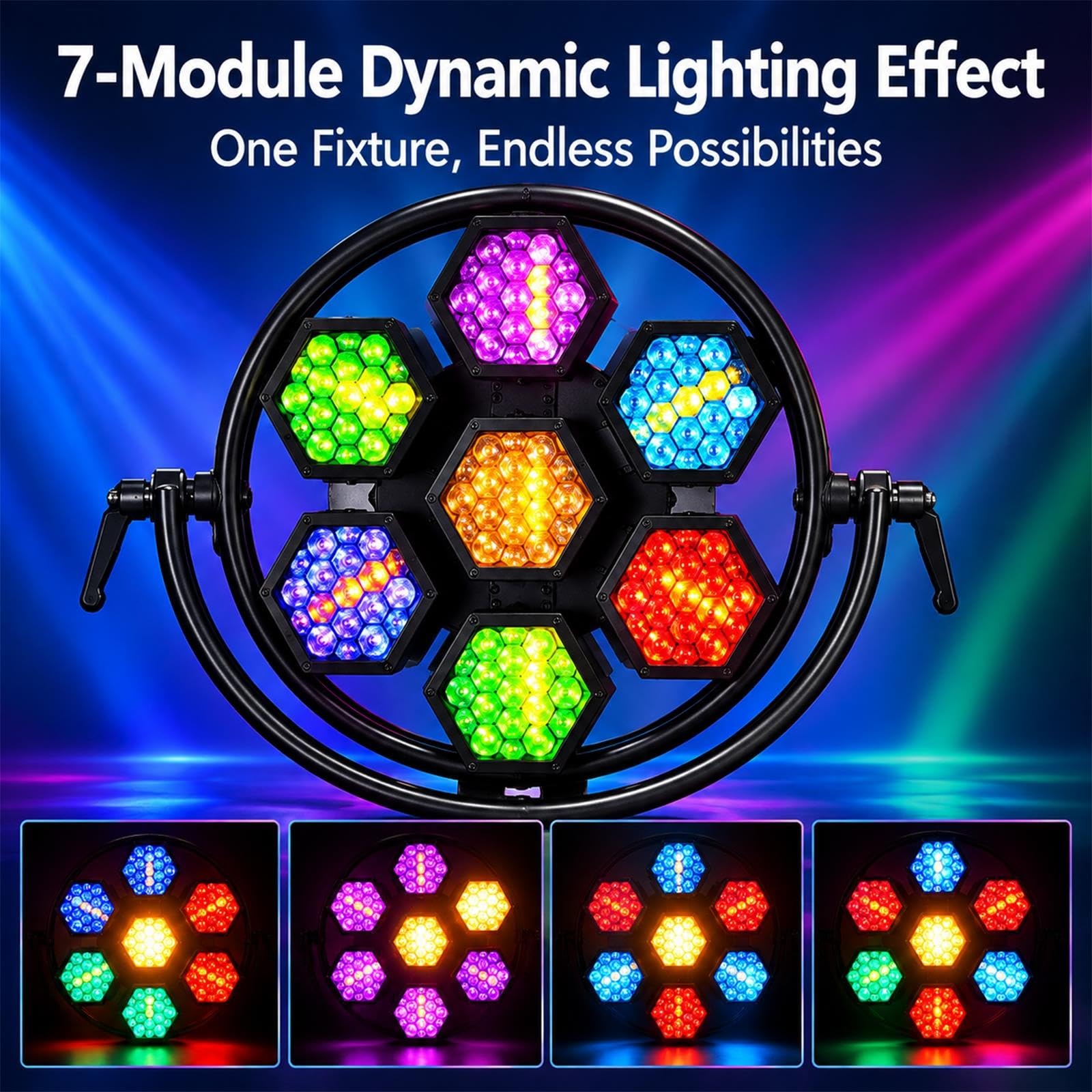 Lumière D'effet De Fond Rétro À 7 Têtes, Lumières De Scène RVB