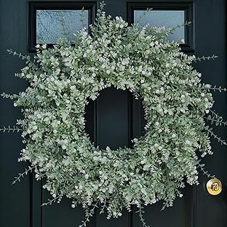 26'' Large Eucalyptus Wreath for Front Door, Porch- Artificial Eucalyptu...