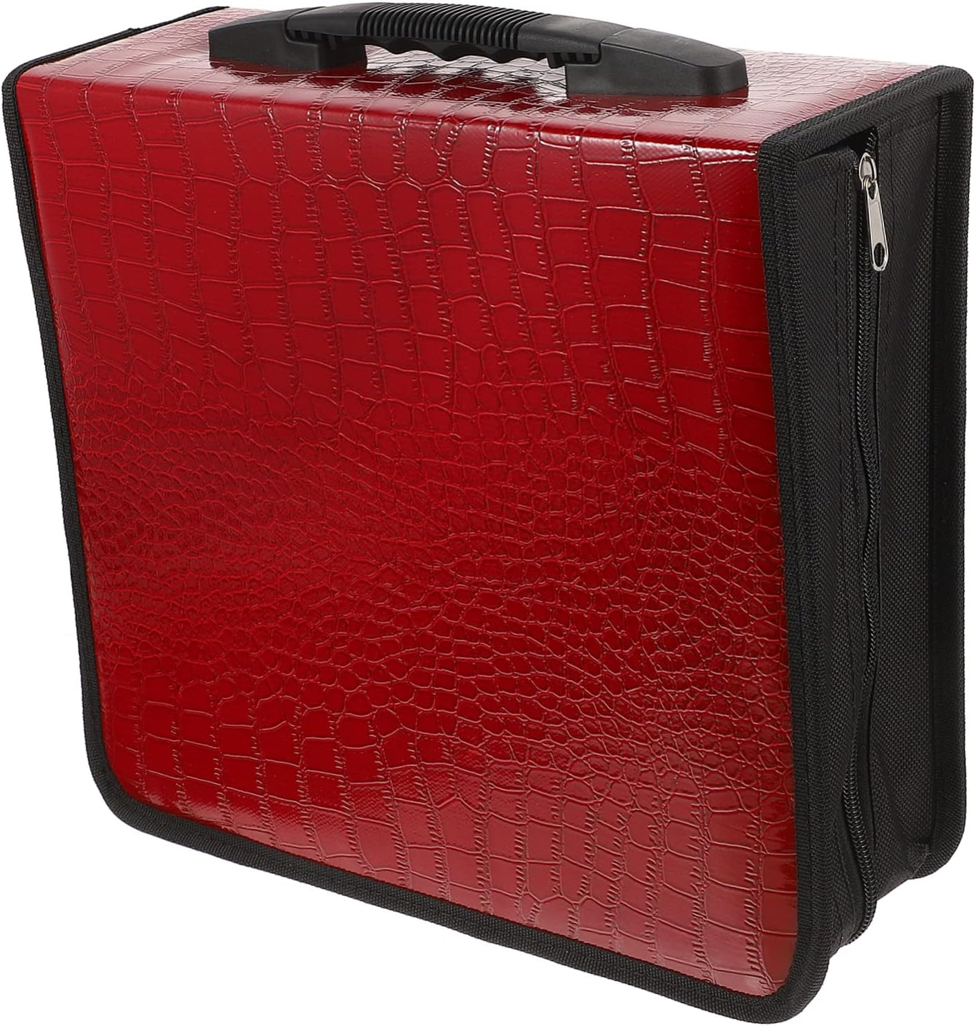 Mikinona Large Capacity 400-Piece CD Storage Bag PU Faux Disc Holder Pattern Waterproof Organizer for DVDs and Music Lovers and Collectors