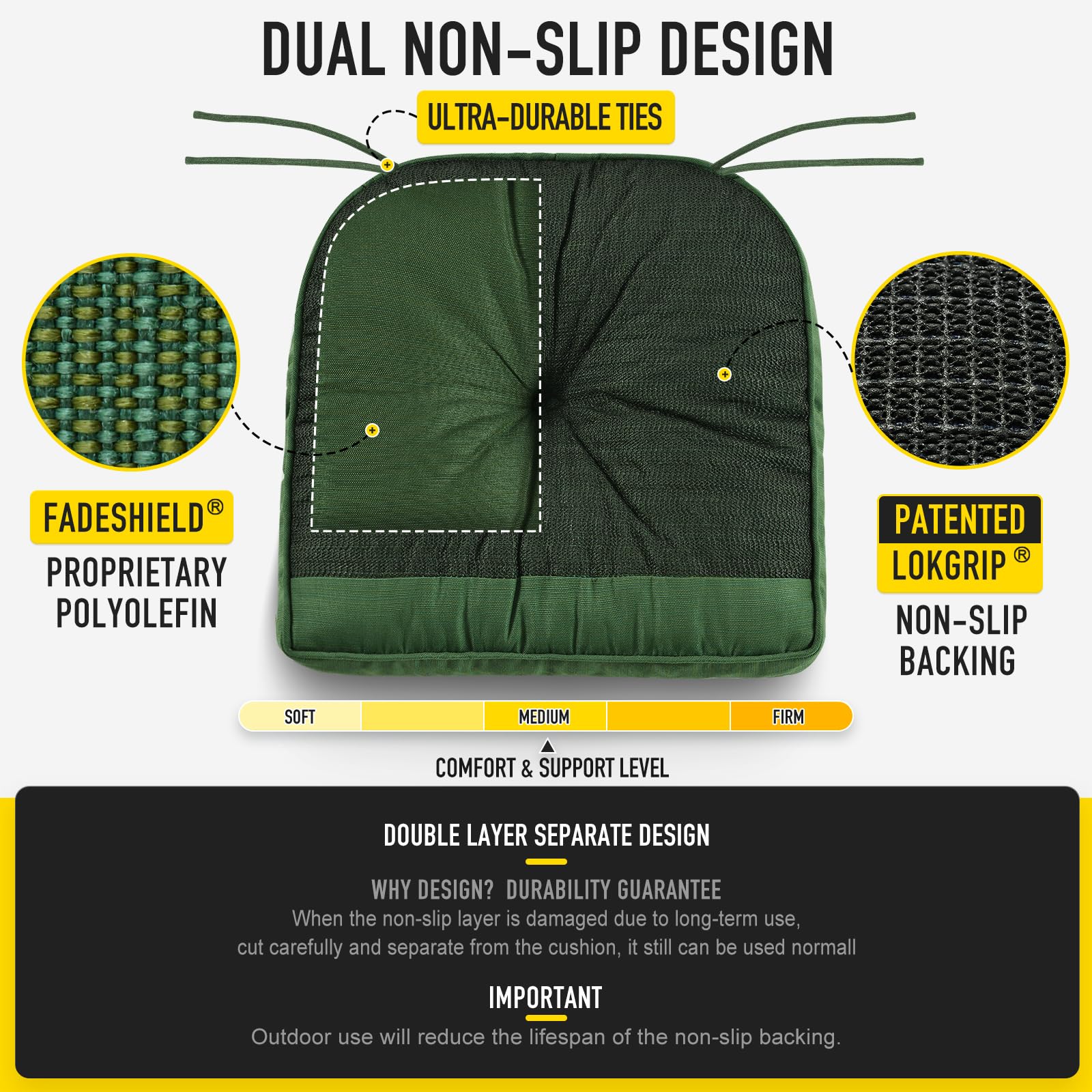 Amazon.com: SUNROX Memory Foam Jumbo Rocking Chair Cushions