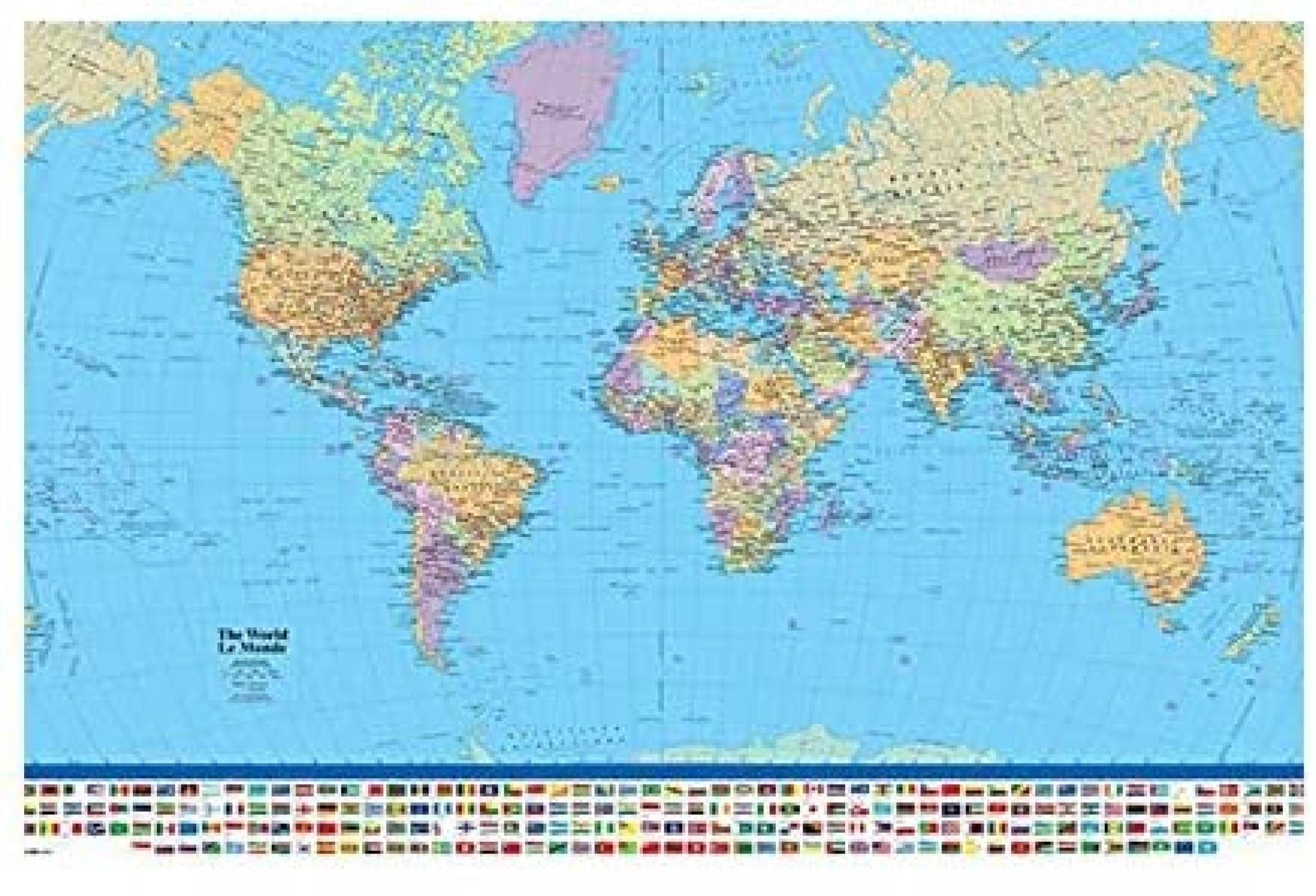 Buy Wall Art 23.6x31.5in(60x80cm) No Frame Political of The World