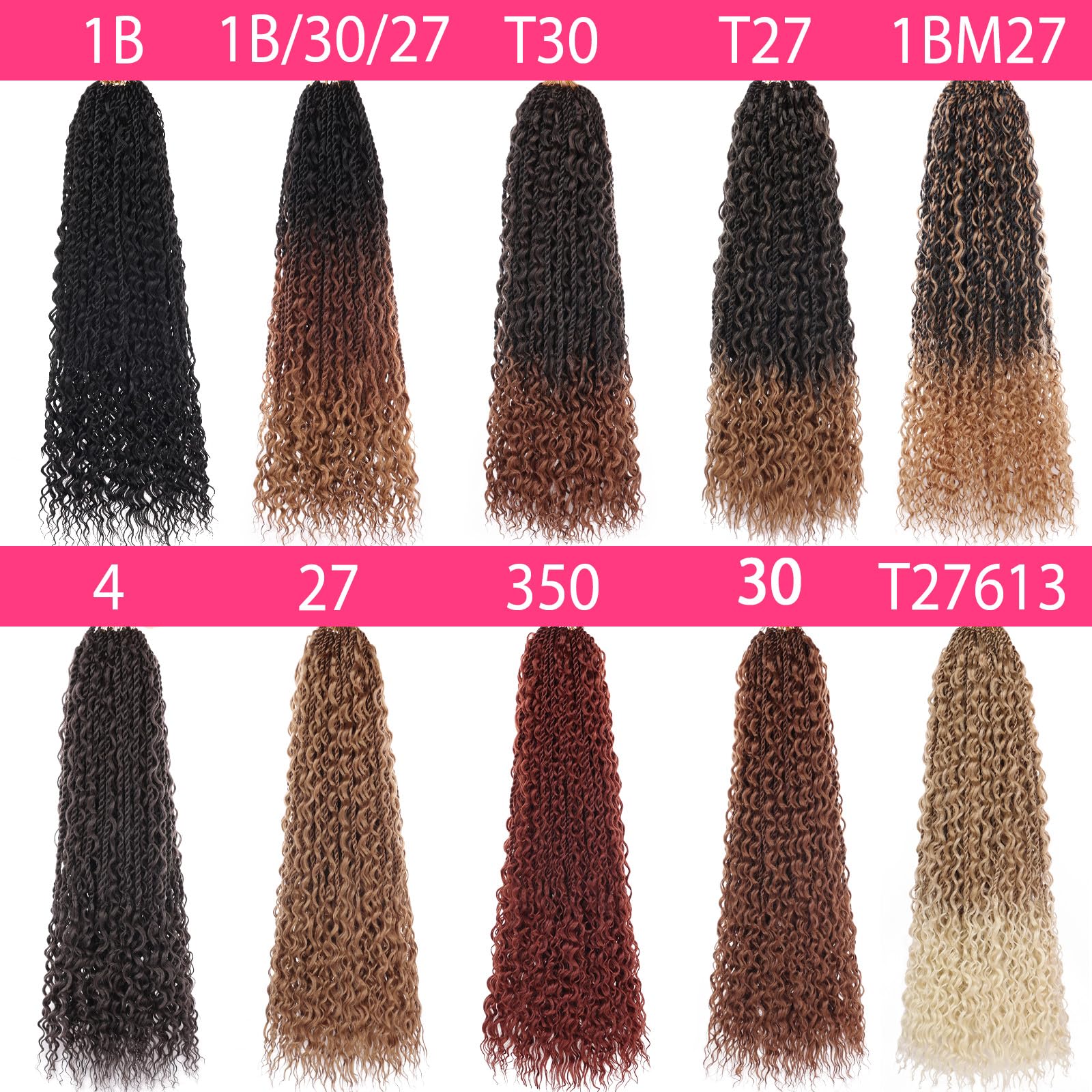 Boho Senegalese Twist Crochet Hair with Curly Ends, Pre-Looped 9-Pack
