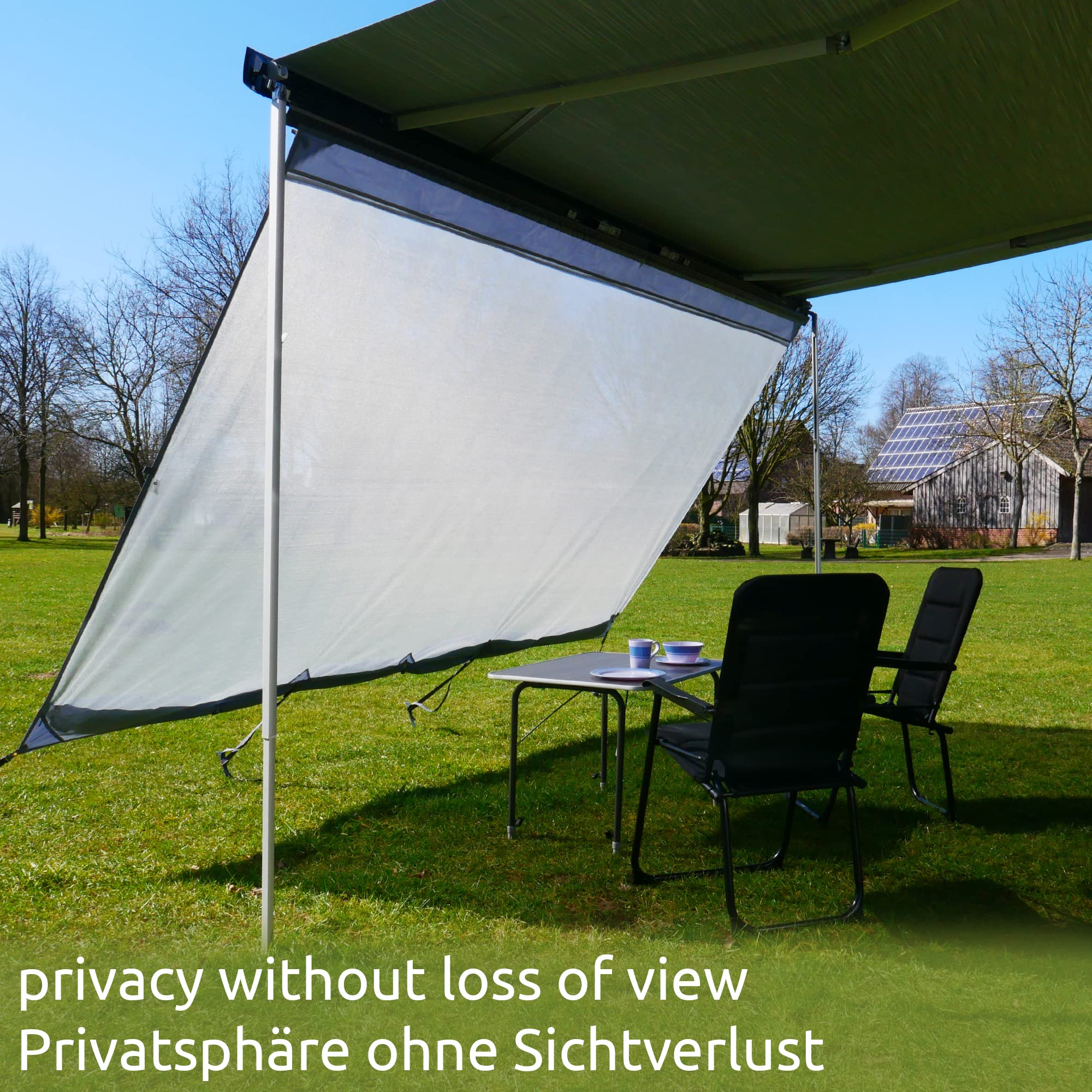 Gear Sun & Rain Blocker – Toldo delantero o paredes laterales, varios tamaños, UPF 50+, 5000 mm de columna de agua, 3 refuerzos de 4,3, 6,2 y 7 mm, anchuras