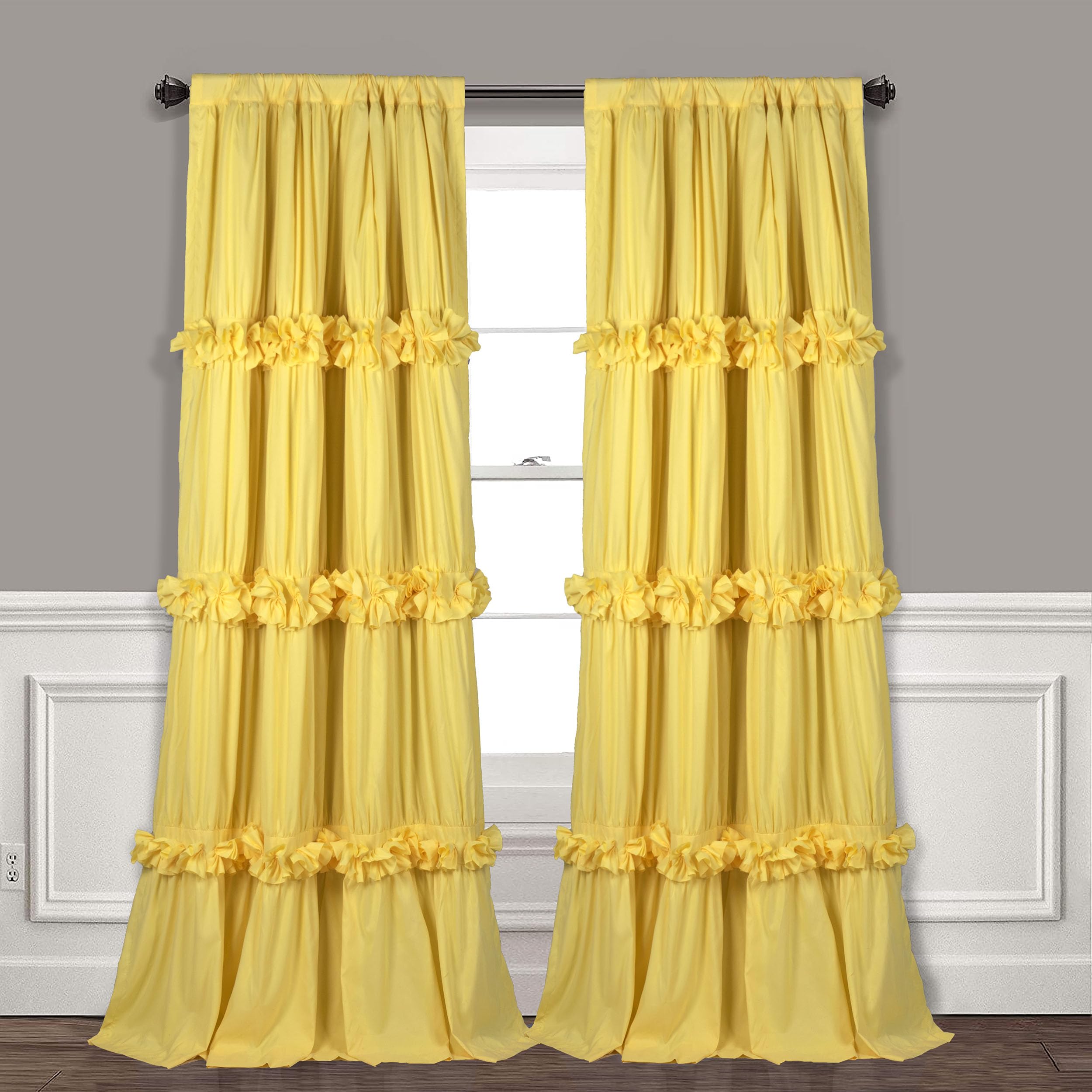 Homechoice Decor Blackout Window Curtains Bright Yellow, 54"W x 84"L(Pair)