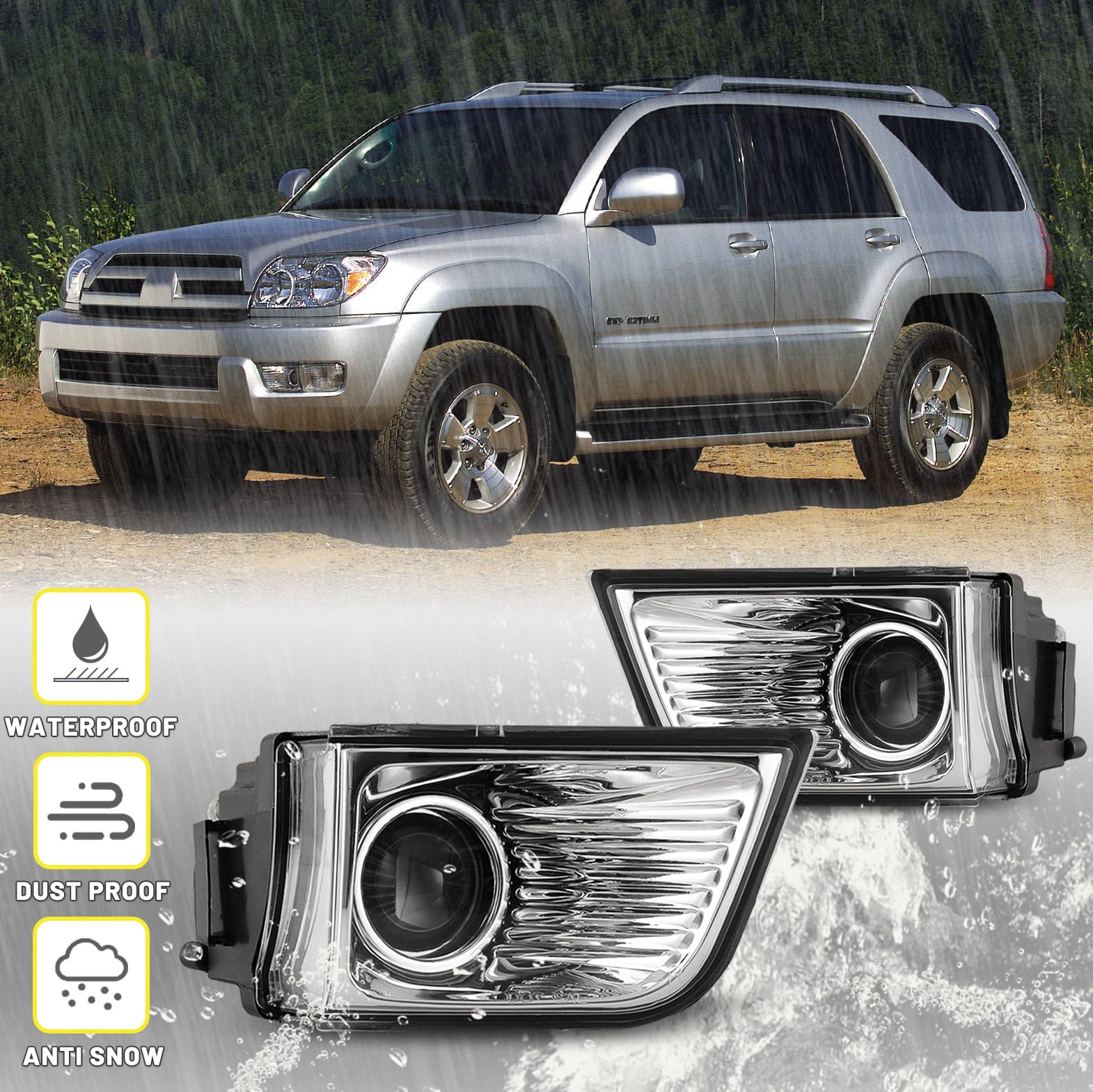 Turn Signal Light Assembly For Toyota 4Runner 2003-2005 Driver Side - Includes Bulbs, OEM Fit