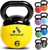 Vista 1 de Aeromat Elite - Mini pelota medicinal con pesas rusas – Pelota de ejercicio ponderada de 6 pulgadas de diámetro para entrenamiento, peso con pesas