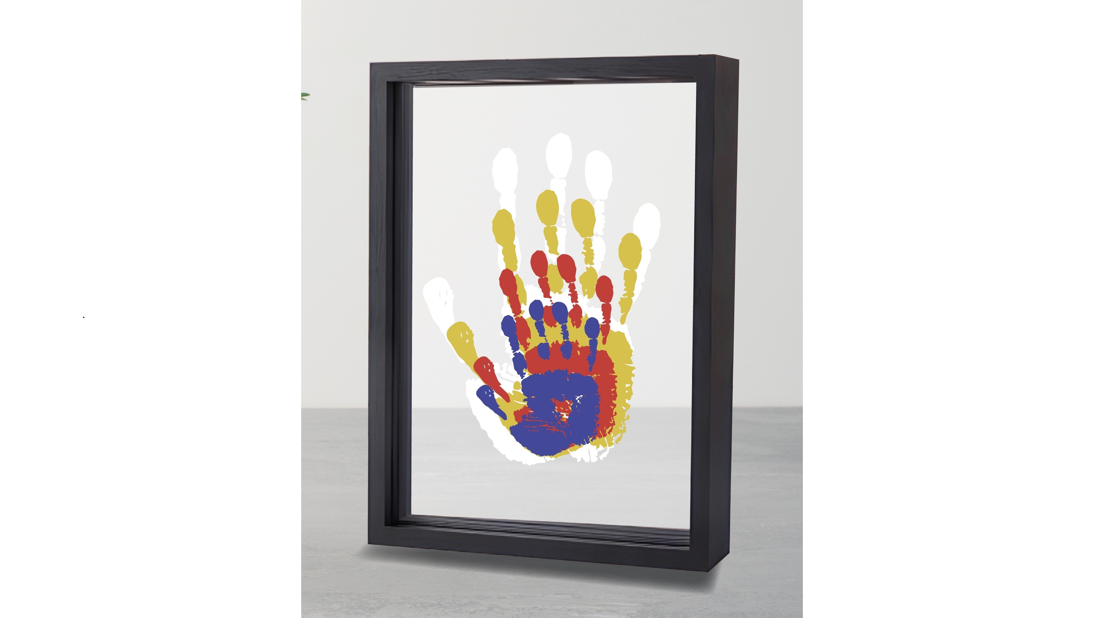 Kit D’empreintes Familiales Kunaxku – Cadre Bois Avec Peinture Non Toxique – Souvenir Bébé Et Parents