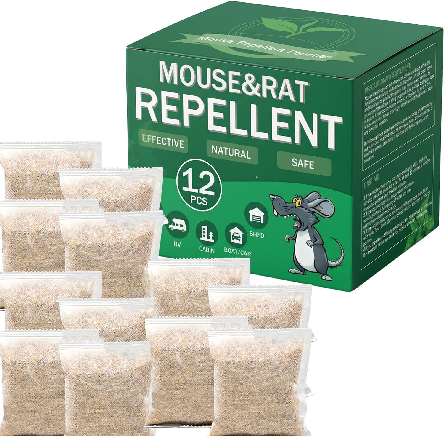 Mole Repellent Pouches for Yard Outdoor, Natural Plant-Based Mole Deterrent, Long-Lasting Scent Control for Lawn, Garden, Garage and Basement