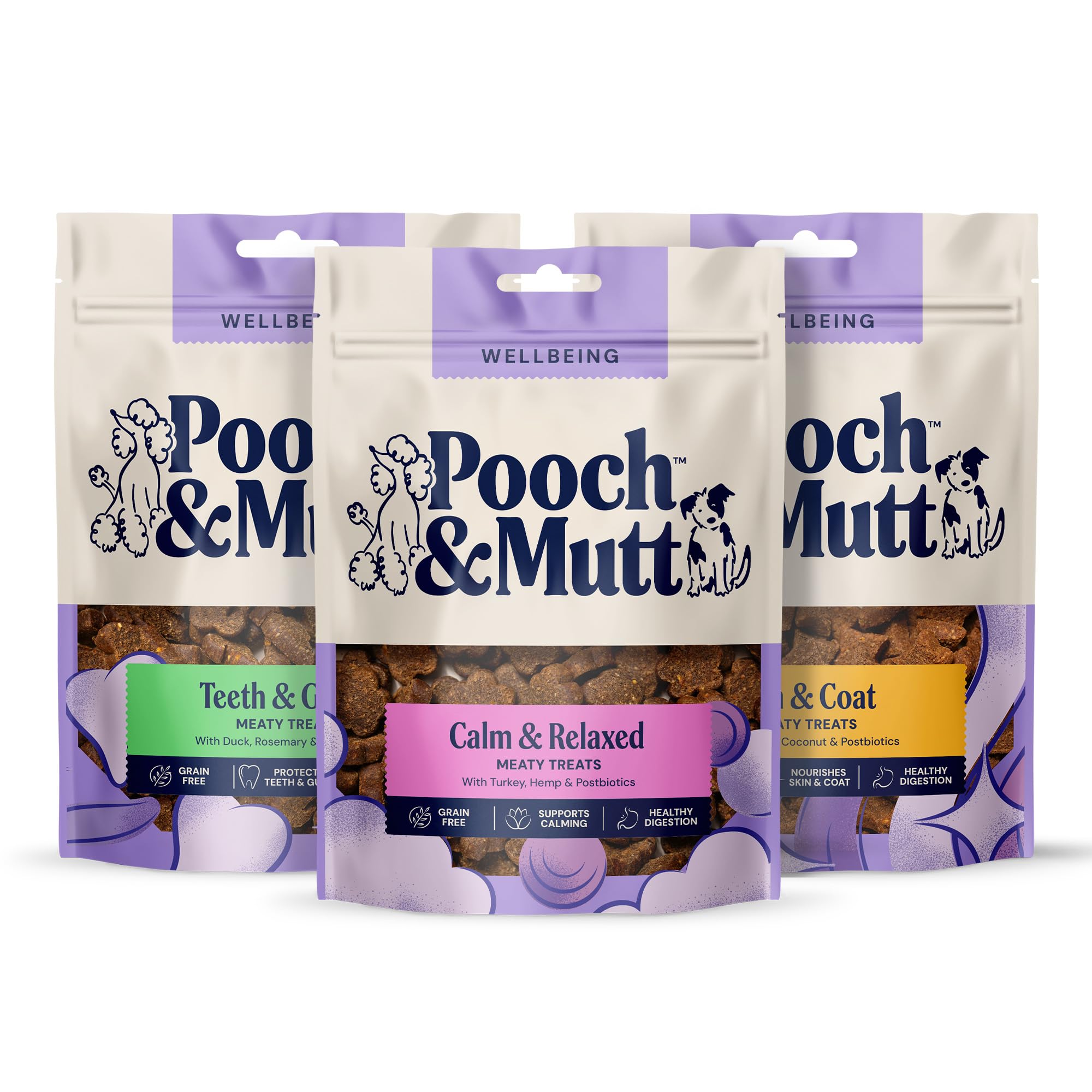 Pooch & Mutt - Meaty Dog Treats (Grain Free), Variety Set, Pack of 3x120g
