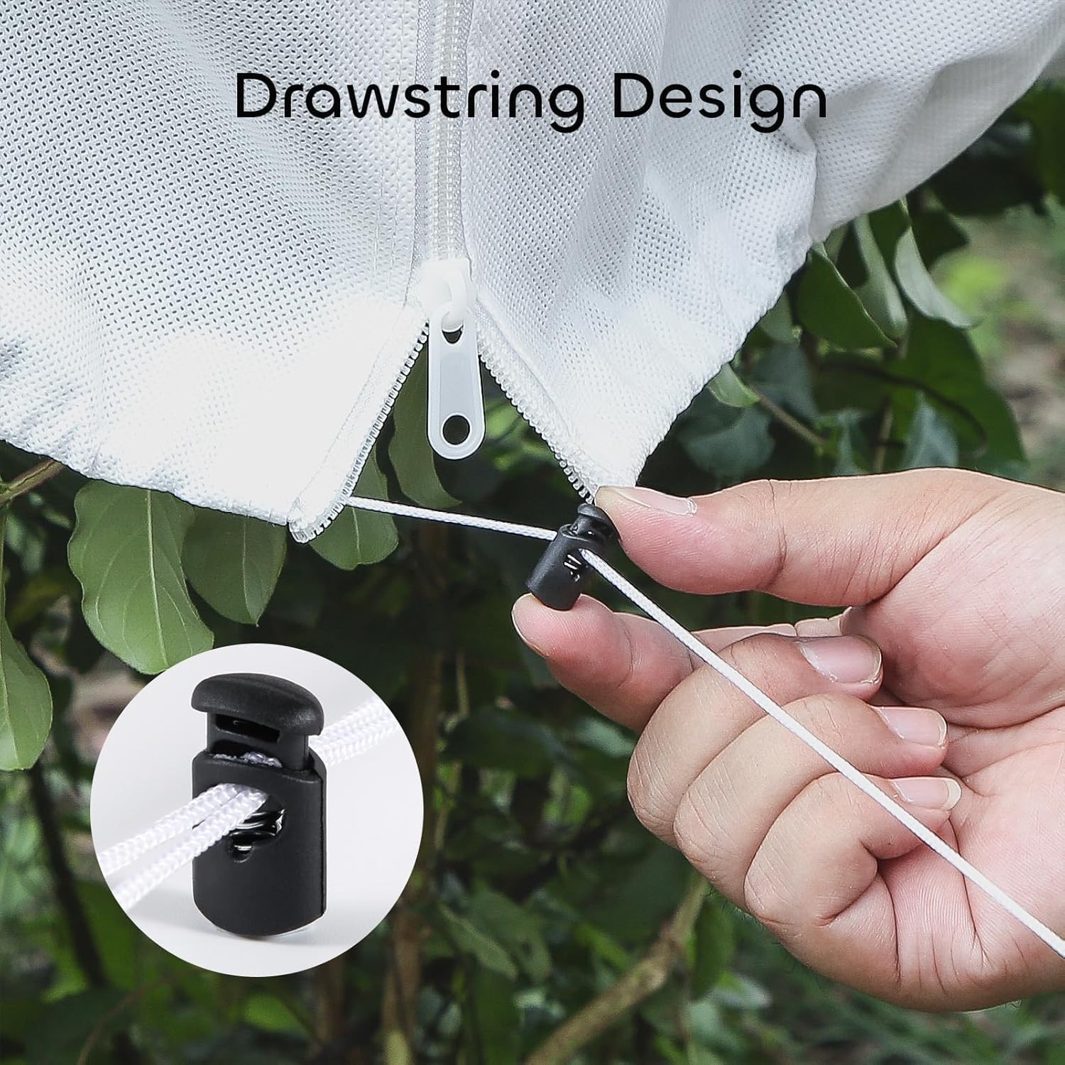 MUYYIKA 60cmX80cm 2pcs Plant Fleece Frost Protection Non-Woven Garden Fleece Frost Protection with Drawstring and Zipper Plant Covers for Winter Garden Winter Protection Fleece for Plants - Image 3