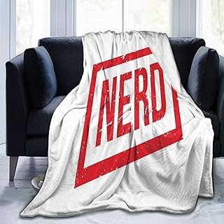 COFEIYISI Franela Manta para Cama Sofá Silla,Caligrafía de Nerd en un Sello como diseño Grunge patrón básico para Geek,Cálida,Cómoda Y Duradera 153x204cm