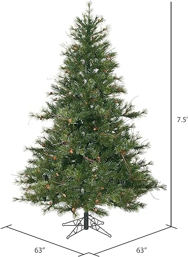 Miniatura 4 de Vickerman Árbol de Navidad artificial de pino de campo mixto sin iluminación de 75 pies, A801675