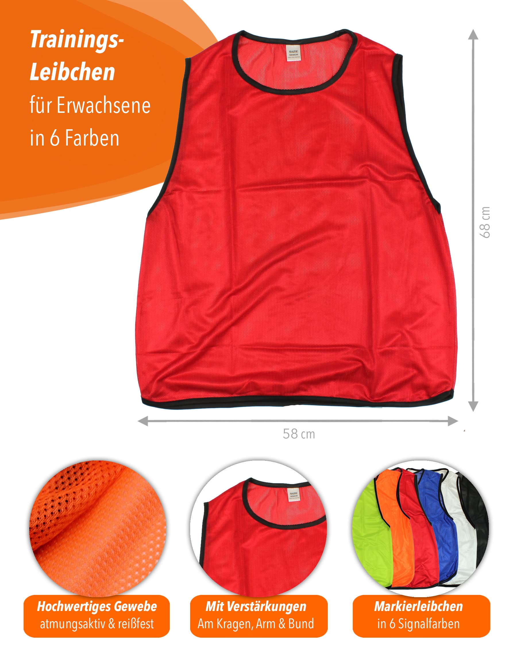 11 Trainings-Leibchen für Erwachsene – zum Markieren von Mannschaften – Sport Bibs ohne Logo – Kennzeichnungshemd für Damen & Herren