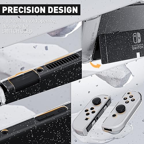 Miniatura 3 de Versión mejorada Funda transparente acoplable para Nintendo Switch OLED 2021, funda protectora FANPL para Switch OLED y controlador Joy Con, fuerte