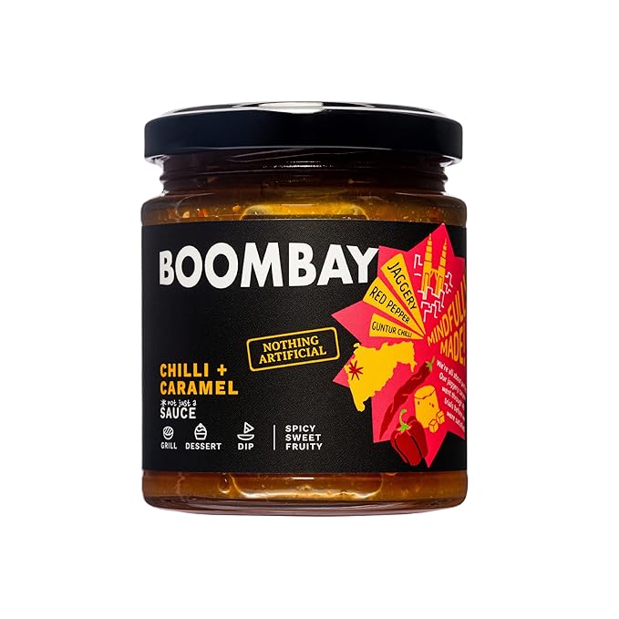 Chilli + Caramel Sauce 190g | Nothing Artificial | No Bad Oils | No Refined Sugars | Plant Based | Dessert Topping, Dip for Snacks, Marinade, Sweet & Spicy Noodle Sauce
