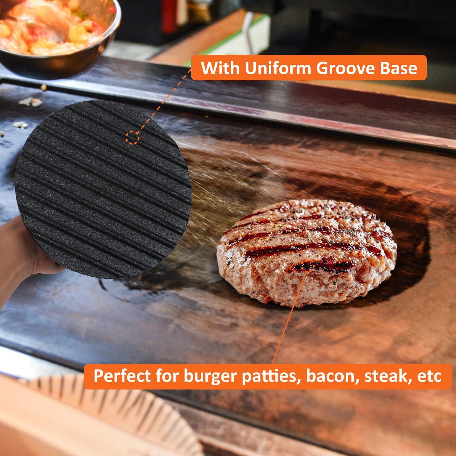 Smash Burger Press HaSteeL Metal Spatula Set Of 4, Stainless Steel