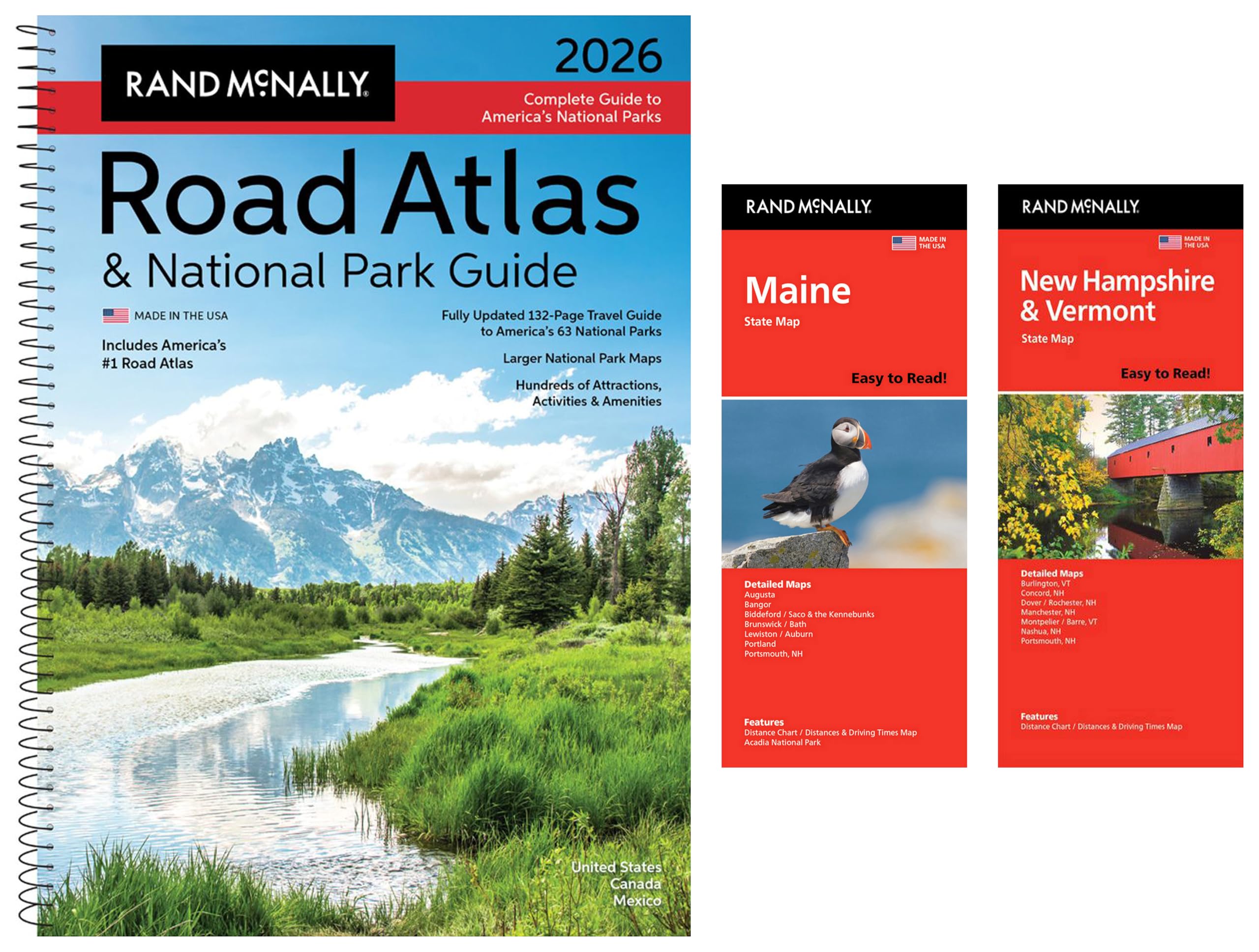 2026 Road Atlas & National Park Guide with Maine & New Hampshire/Vermont State Maps