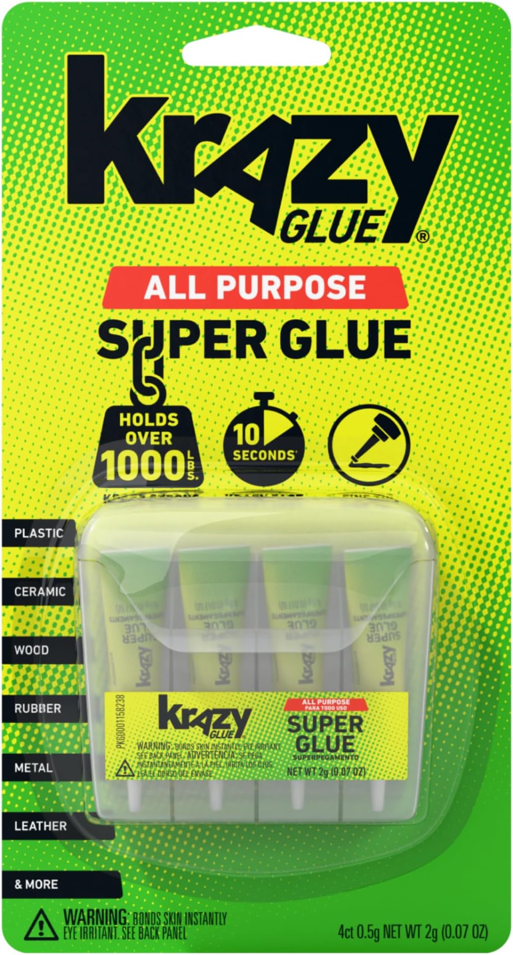 All Purpose Super Glue Gel with Precision Tip (0.5g x 4 Tubes)