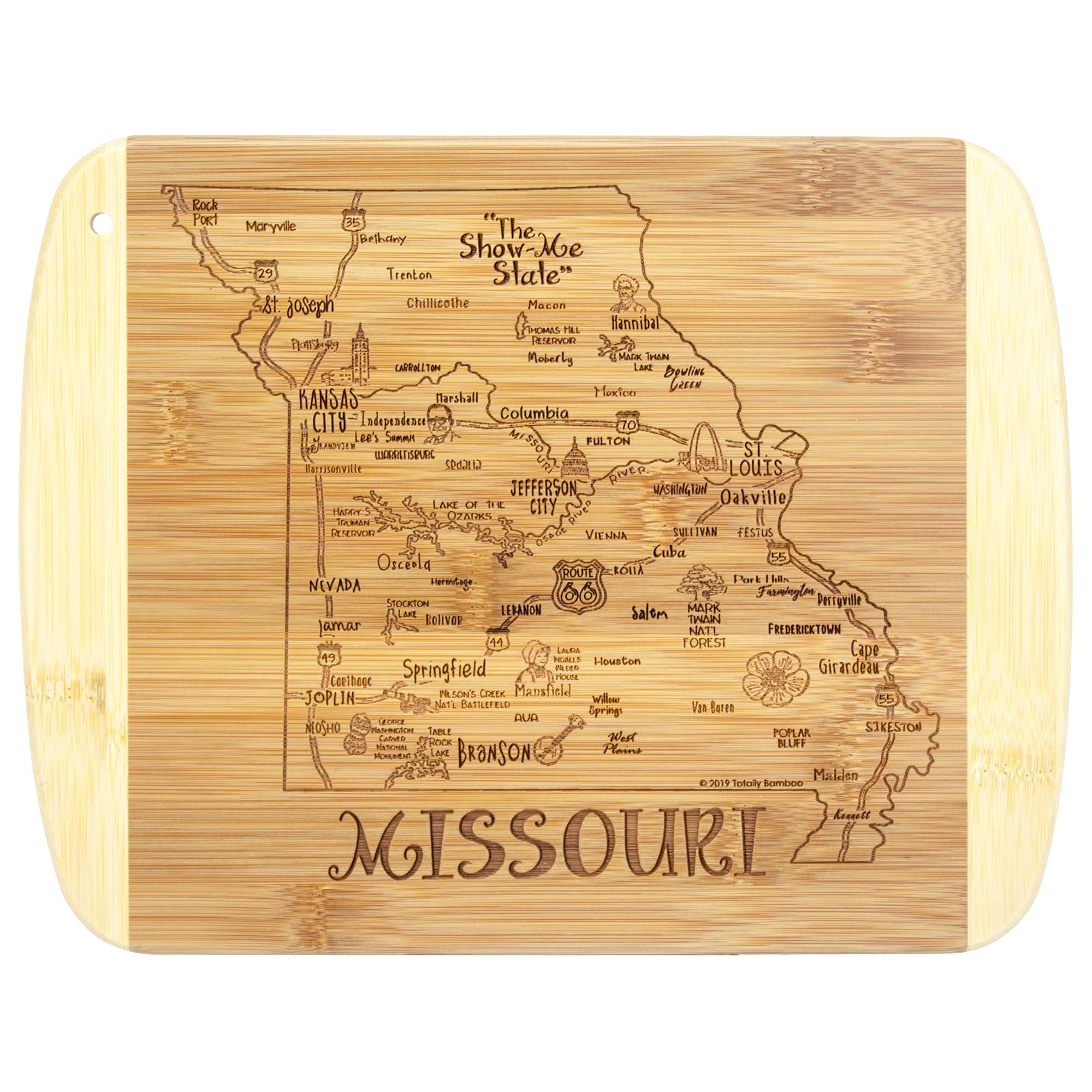 Totally Bamboo A Slice of Life Missouri State Serving and Cutting Board, 11" x 8.75"