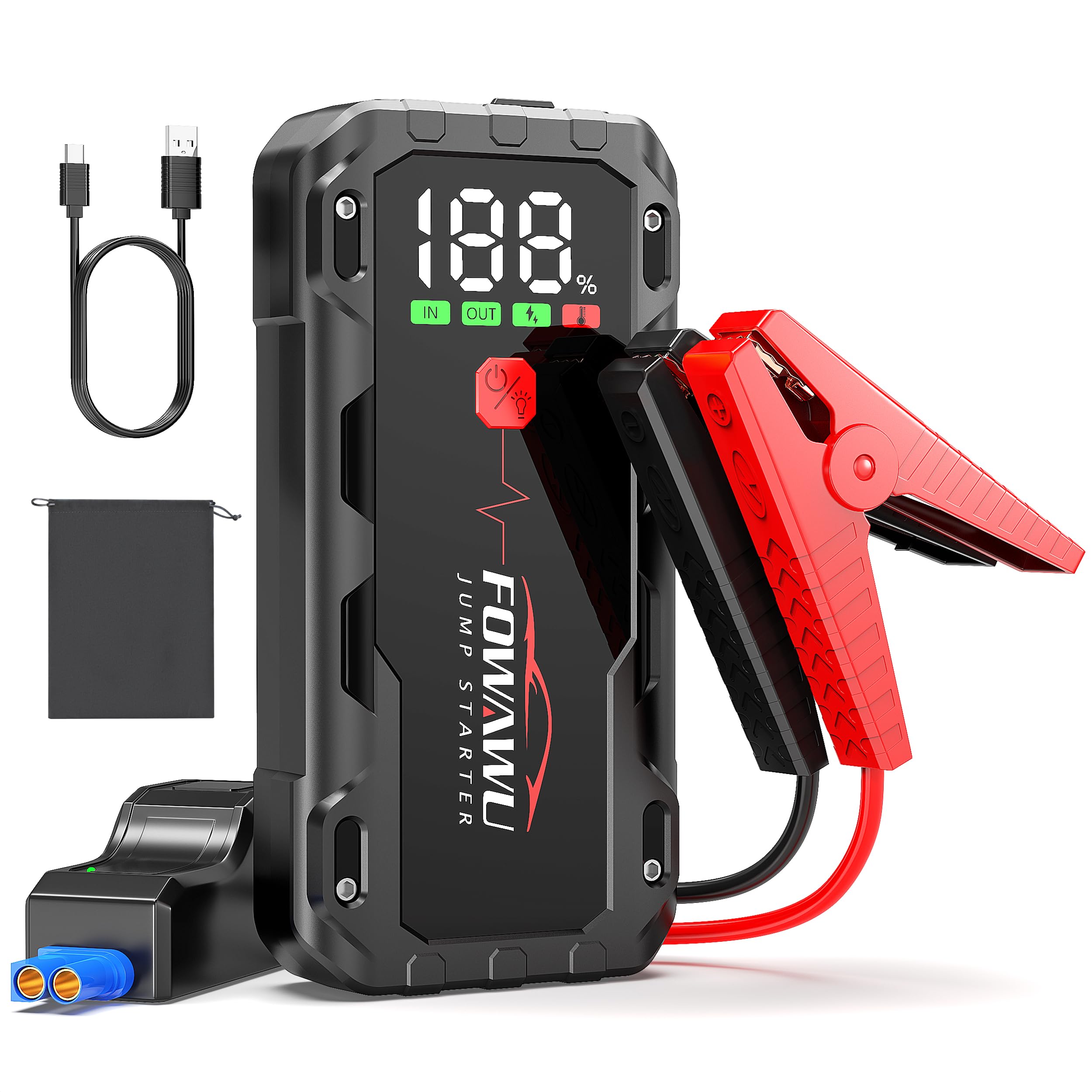 Amazon | FOWAWUジャンプスターター 22800mAh大容量6000Aピーク電流