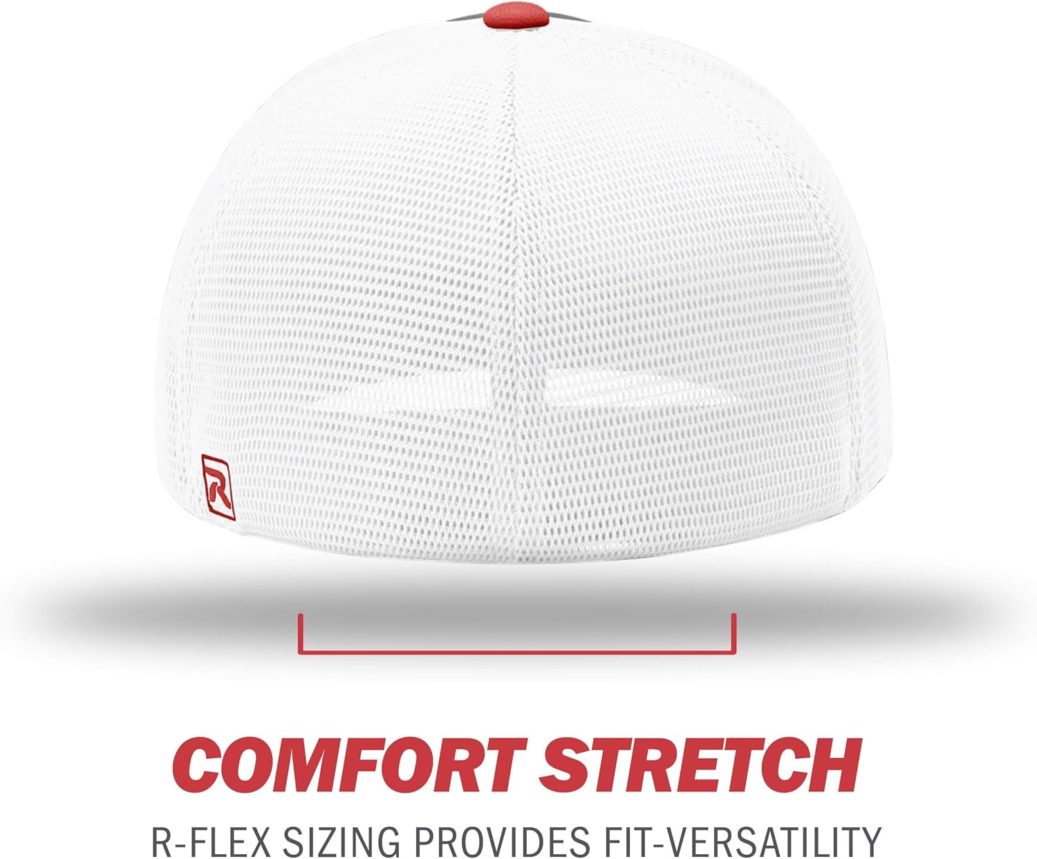 Richardson Unisex 172 Trucker Pulse Sportmesh R-Flex Baseball Cap, Tri Black/White/Red LG-XL, Large/X-Large