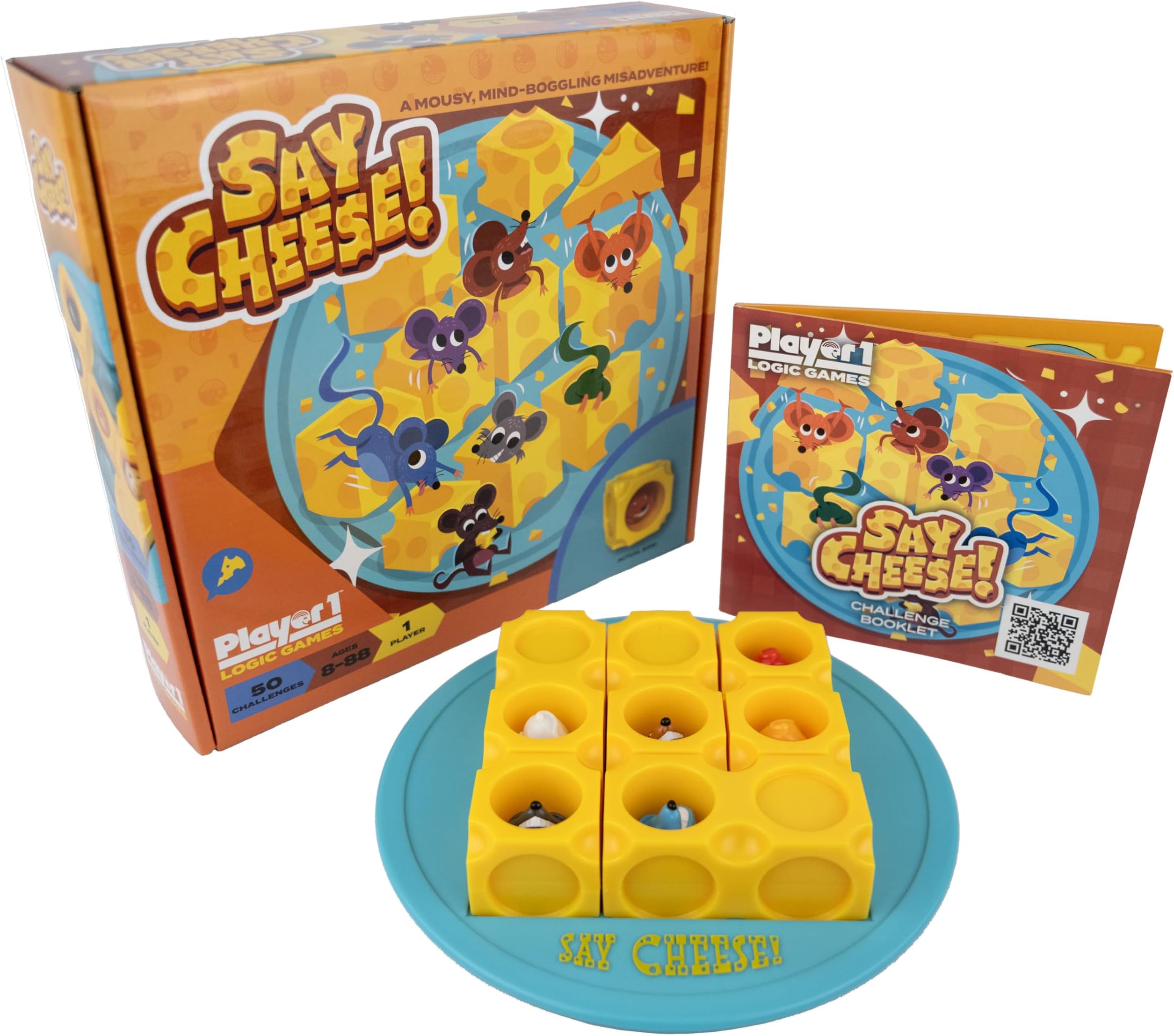 Project Genius SAY Cheese! Logic Puzzle Game – 50 Single-Player Challenges for Kids & Adults, Difficulty Easy to Expert, Travel-Friendly, Brain-Building Fun Ages 8+