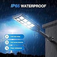 Vista 8 de 5000W Solar Street Light, Wide Angle Solar Lights Outdoor IP66 Waterproof, 6500K Dusk to Dawn, LED Security Flood Light with Motion Sensor and
