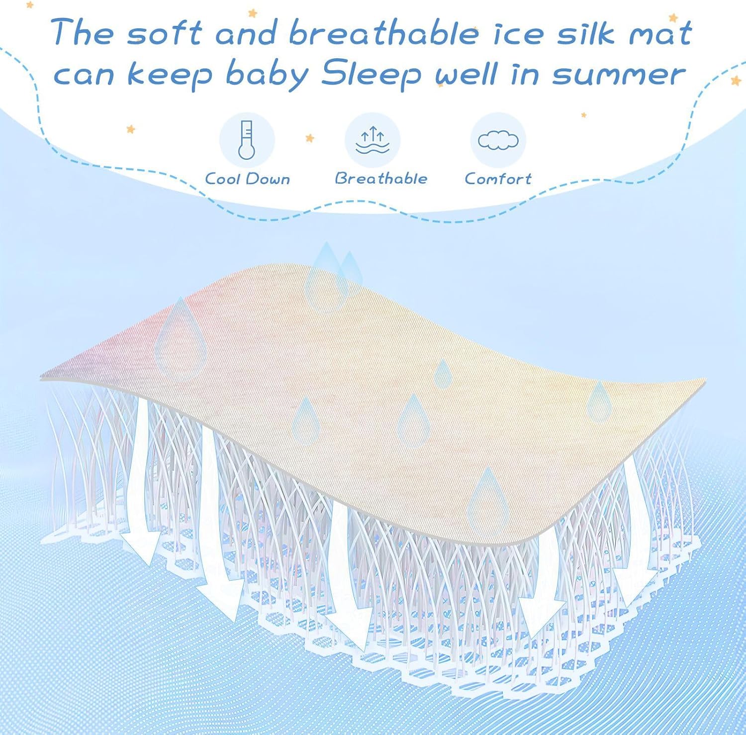 Cooling Baby Mattress Cover 28" x 52" Reusable Gradient Soft Colors Mattress Protector Pads for Baby&Toddler