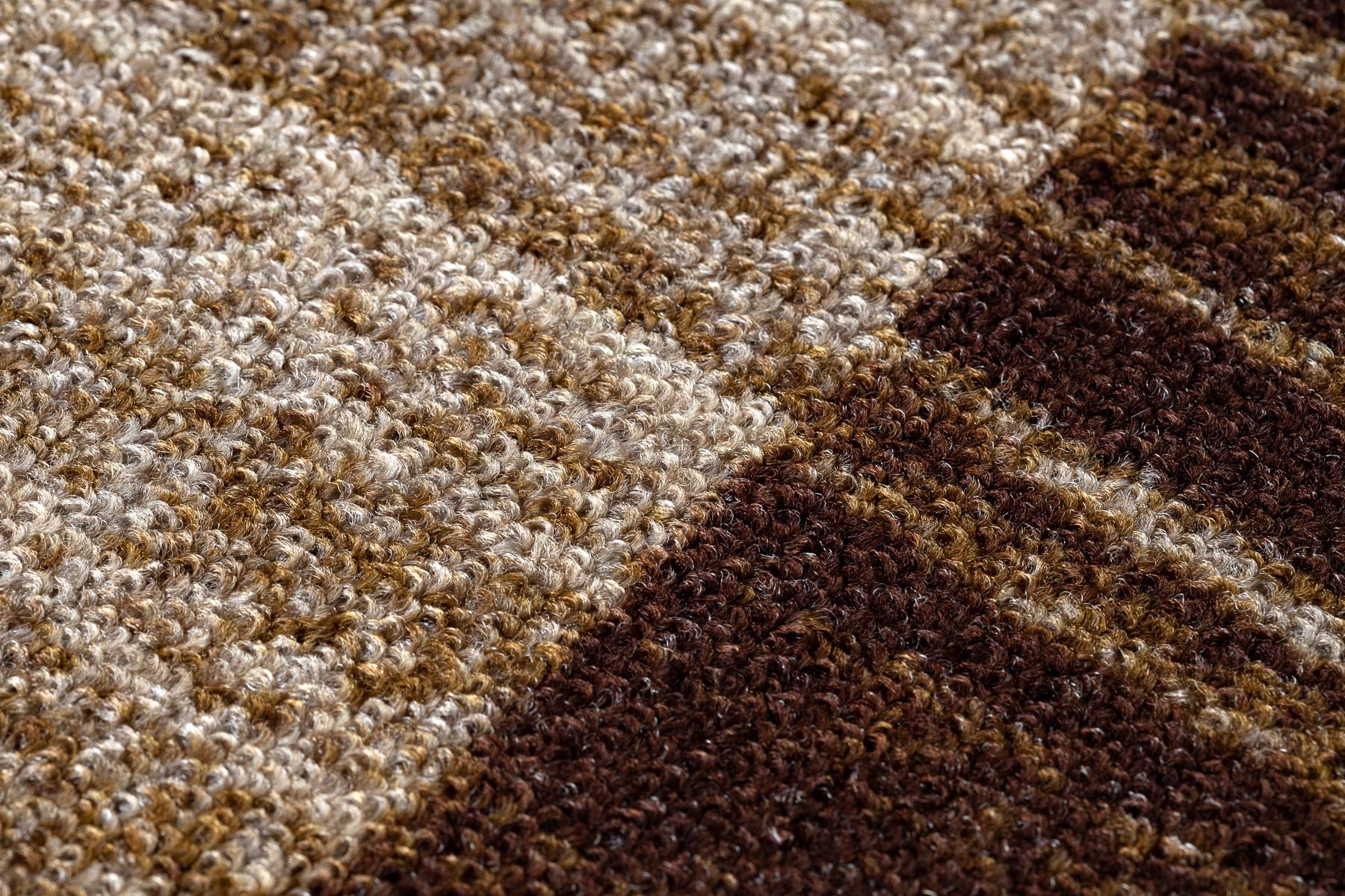 rugsx Antirutsch Teppichläufer Streifen - moderner Kurzflor für Küche, Flur & Wohnzimmer, Meterware, braun 67x170 cm