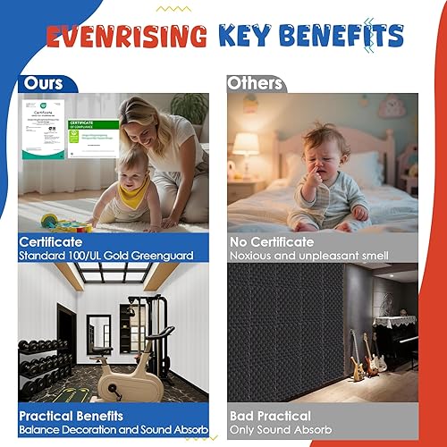 Miniatura 6 de Paquete de 5 paneles acústicos, paneles acústicos de pared de 47.2 x 23.6 x 0.4 pulgadas, grandes paneles insonorizados, paneles autoadhesivos a