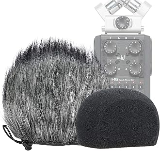 YOUSHARES H6 Windscreen Muff and Foam for Zoom H6 Portable Handy Recorder Indoor Outdoor Microphone Windscreen (2 Pack)
