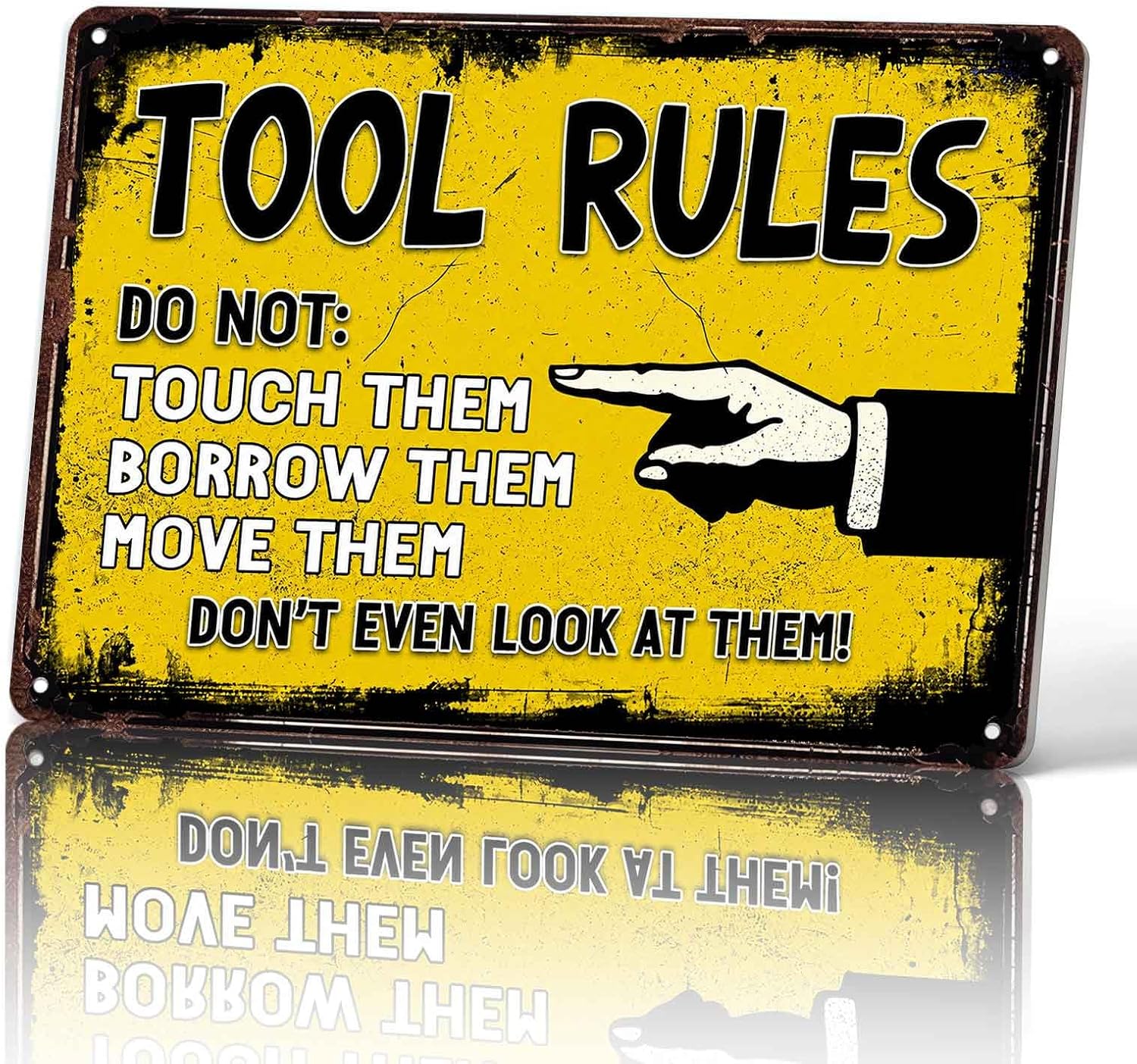 Vintage Tool Rules Metal Signs 8x12 Inch, Garage Wall Decor