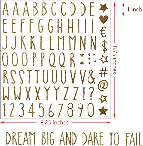 Miniatura 2 de Waynoda Calcomanías de letras del alfabeto con purpurina, 800 piezas, 10 hojas de calcomanías de letras y números, calcomanías autoadhesivas del