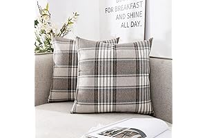 CARRIE HOME Farmhouse Pillow Covers 18x18 Set of 2, Perfect for Living Room and Sofa